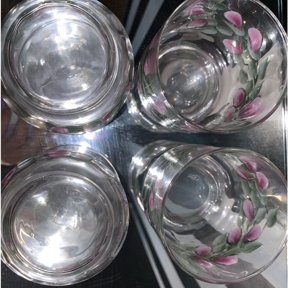 Set of 4 Hand Painted Vintage Juice Glasses 4 oz Cottage Core Boho Cute Cups - Picture 5 of 6